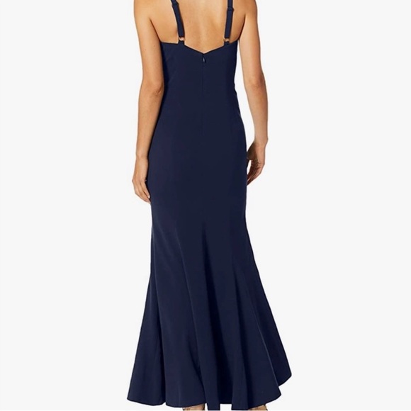 Dress The Population Navy Blue Brianna Halter Gown Dress-NWT-Women’s Size L - Picture 2 of 6